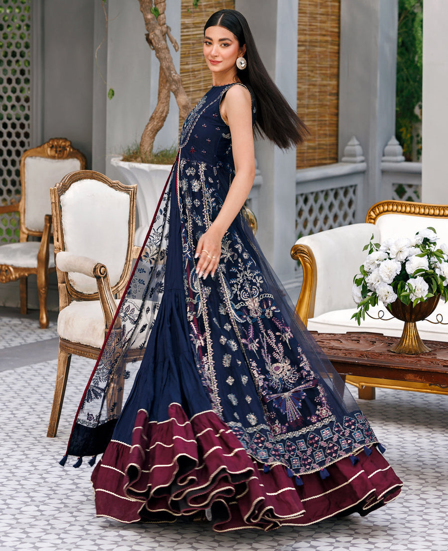 XENIA Formals Hera Luxury Unstitched Net 3Pc Suit - NAMAR