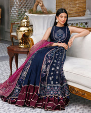 XENIA Formals Hera Luxury Unstitched Net 3Pc Suit - NAMAR