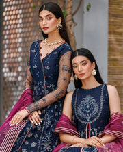XENIA Formals Hera Luxury Unstitched Net 3Pc Suit - NAMAR