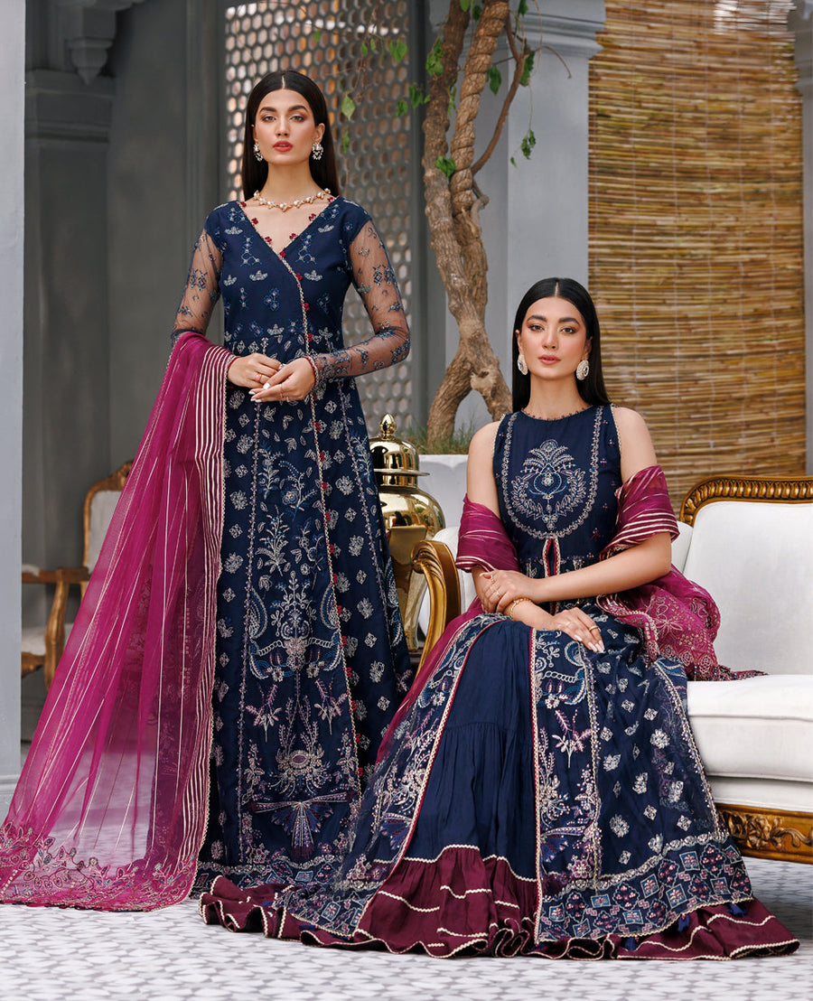 XENIA Formals Hera Luxury Unstitched Net 3Pc Suit - NAMAR