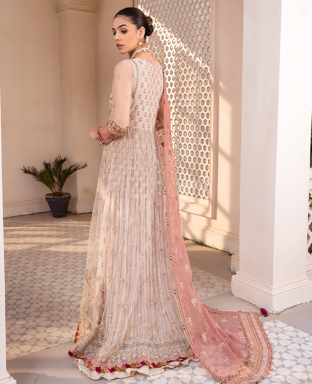 XENIA Formals Embroidered Net Unstitched 3Pc Suit - SHERMINA