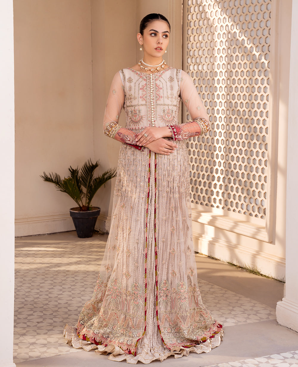 XENIA Formals Embroidered Net Unstitched 3Pc Suit - SHERMINA
