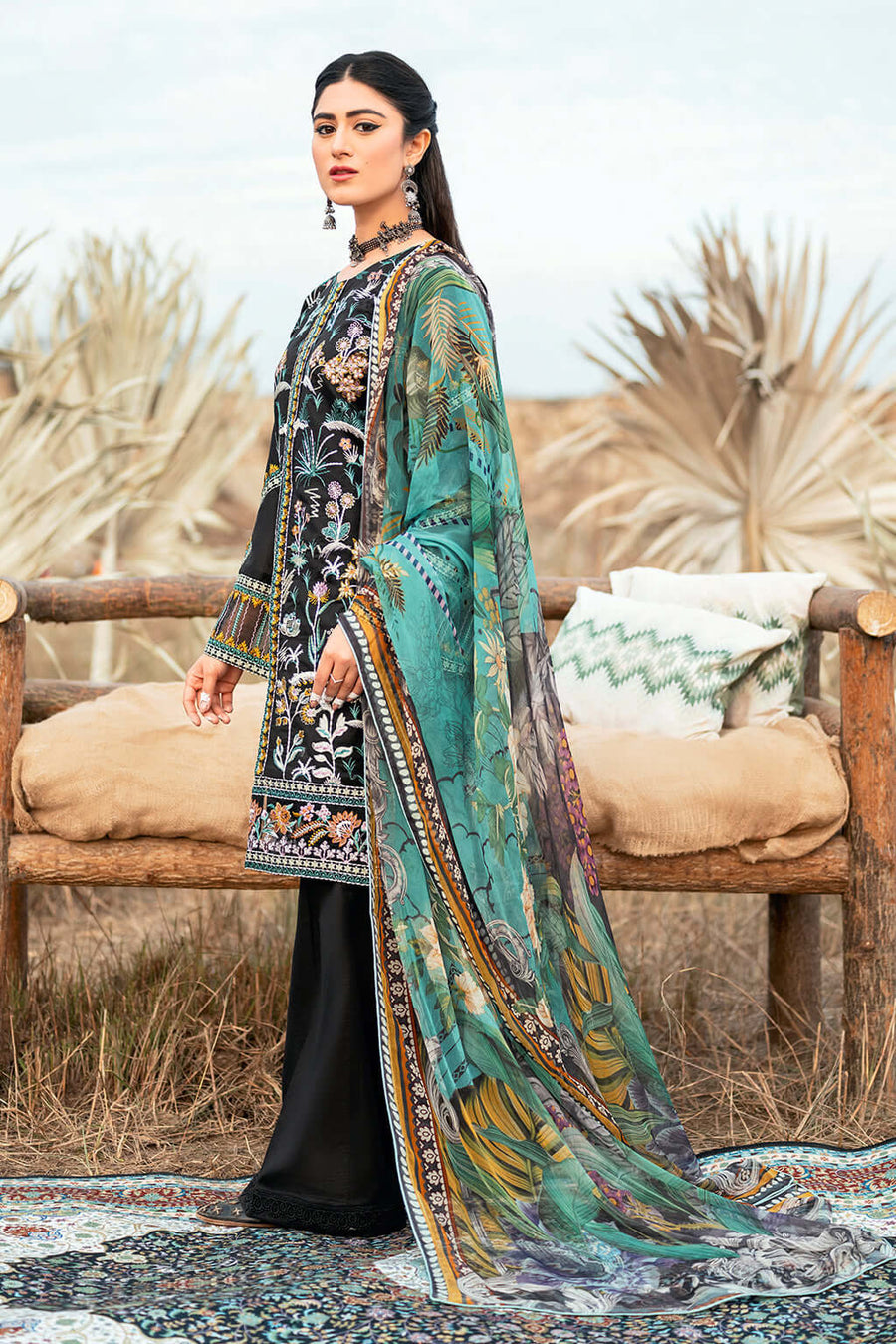 Ramsha Riwayat Embroidered Luxury Lawn Unstitched 3 Piece Suit Y-601