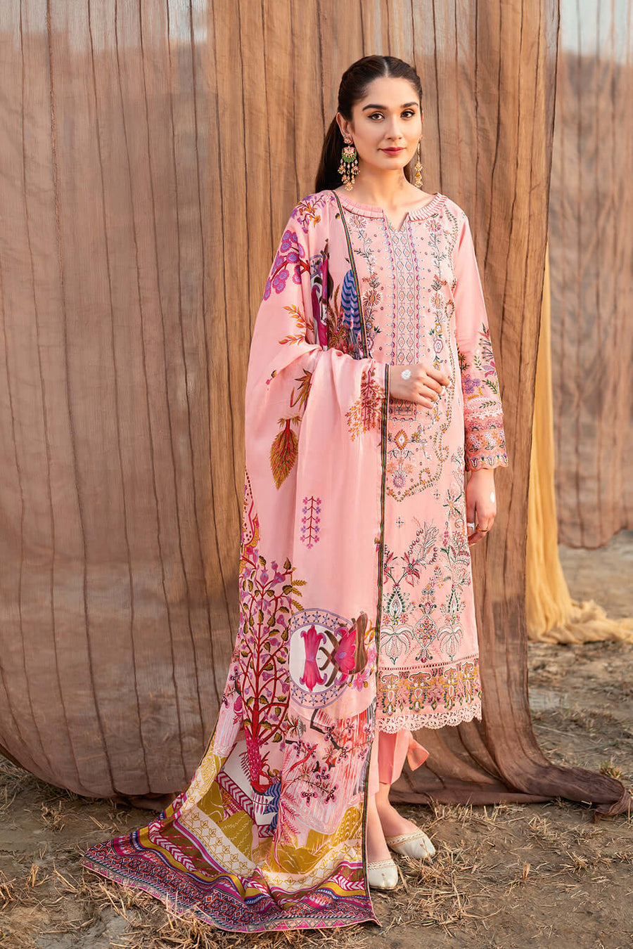 Ramsha Riwayat Embroidered Luxury Lawn Unstitched 3 Piece Suit Y-602