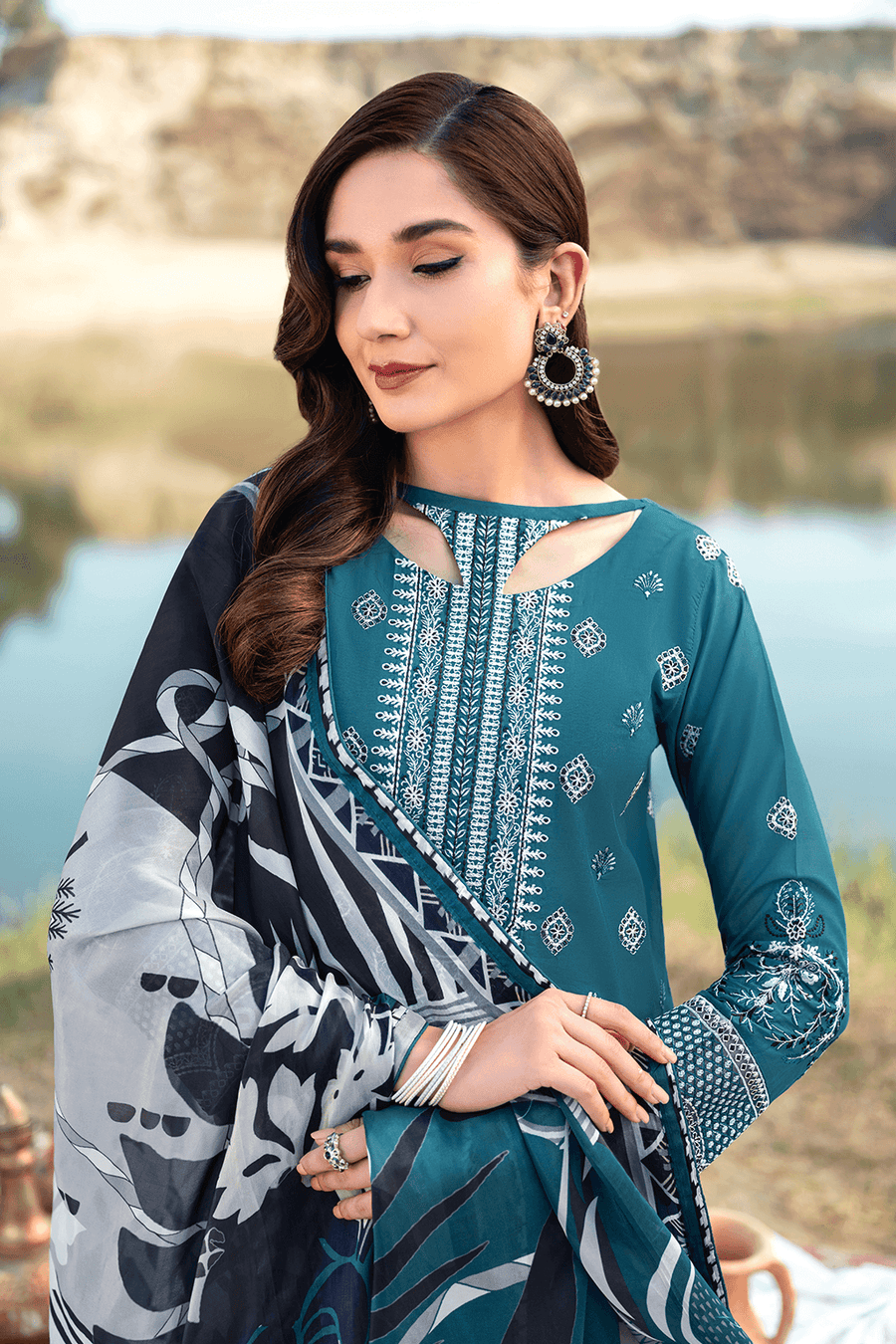 Ramsha Riwayat Embroidered Luxury Lawn Unstitched 3 Piece Suit Y-603