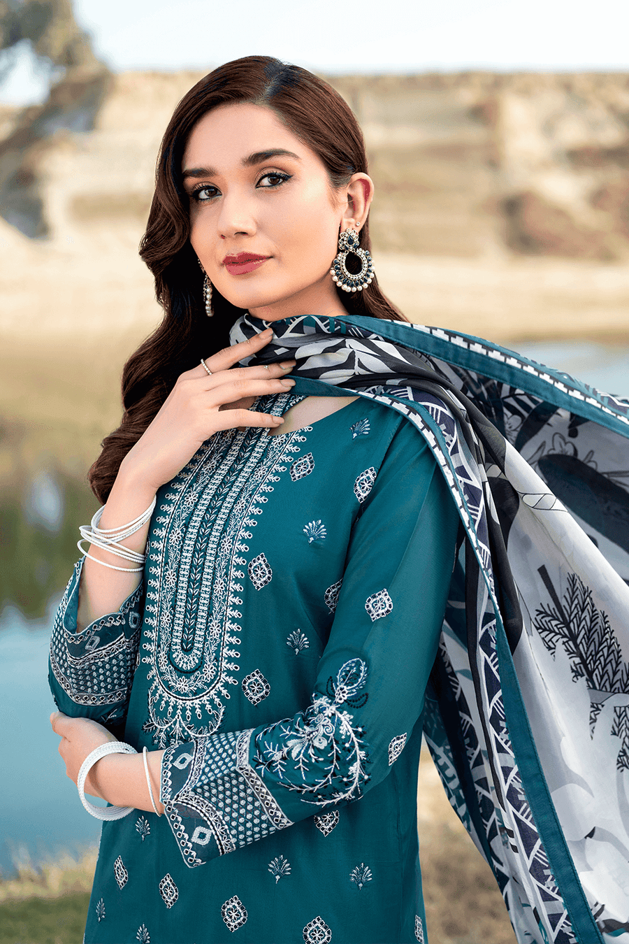 Ramsha Riwayat Embroidered Luxury Lawn Unstitched 3 Piece Suit Y-603