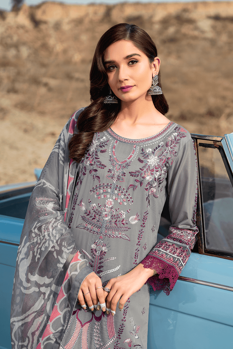 Ramsha Riwayat Embroidered Luxury Lawn Unstitched 3 Piece Suit Y-604