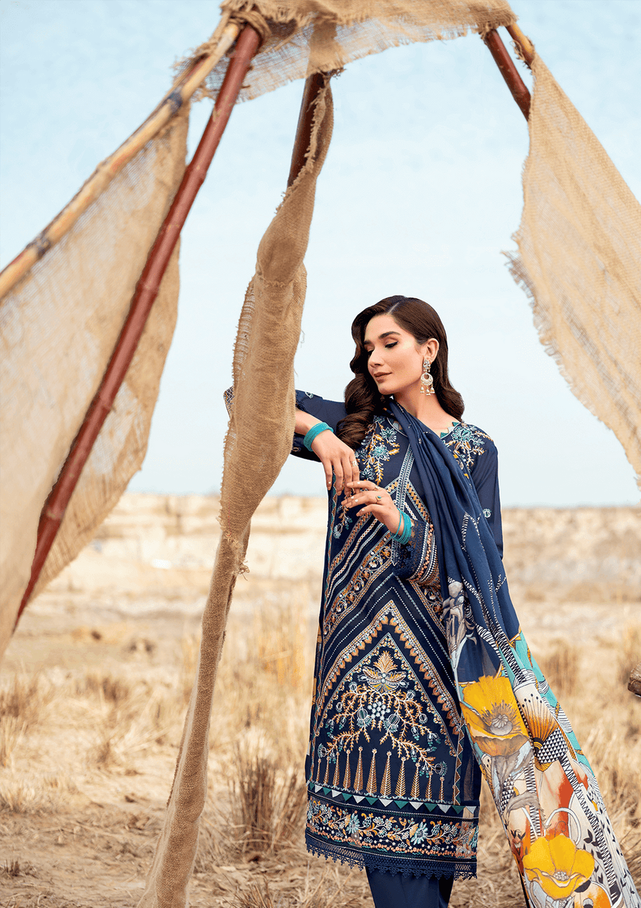 Ramsha Riwayat Embroidered Luxury Lawn Unstitched 3 Piece Suit Y-608