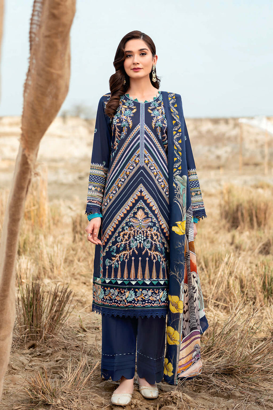 Ramsha Riwayat Embroidered Luxury Lawn Unstitched 3 Piece Suit Y-608