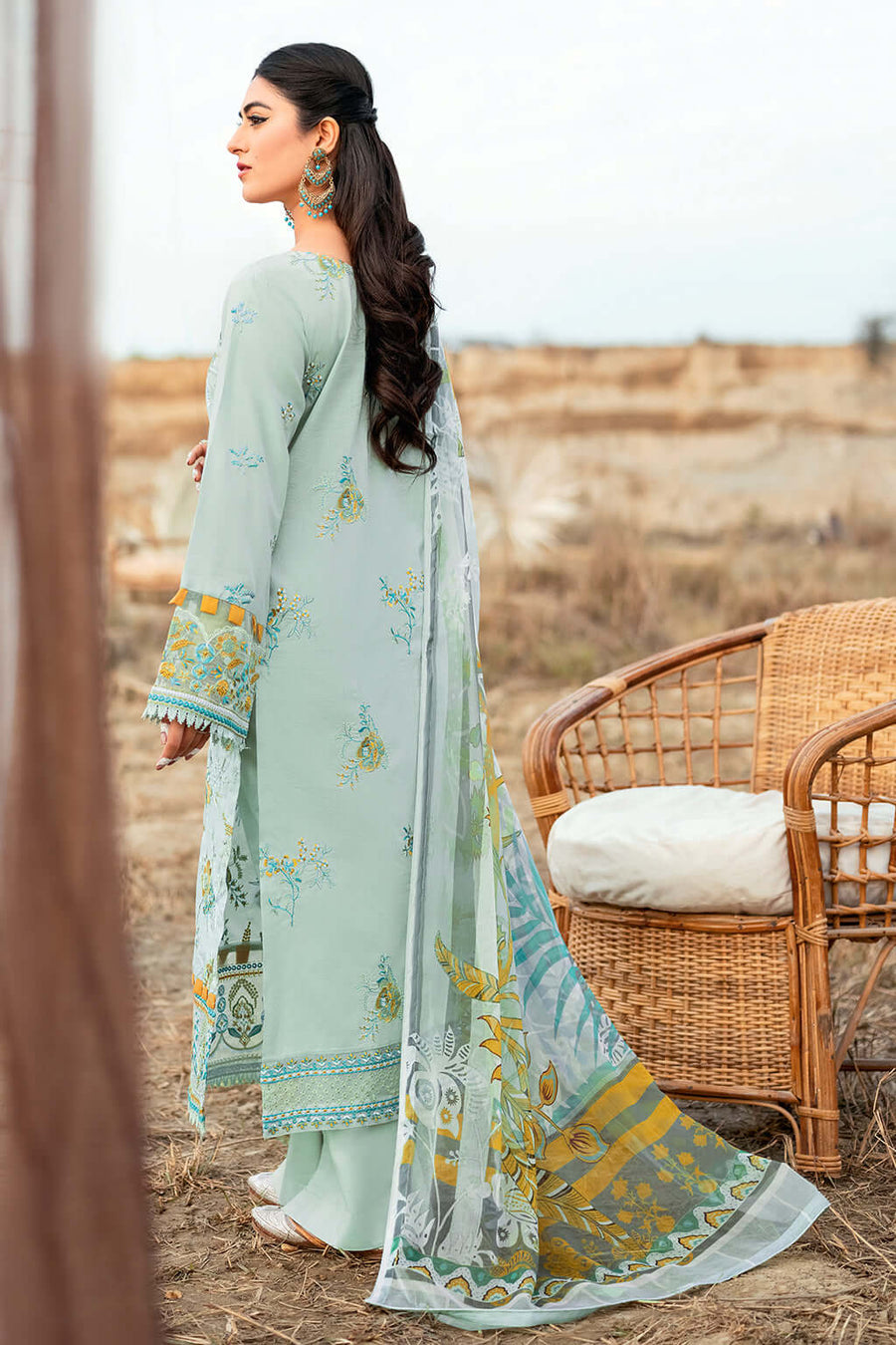 Ramsha Riwayat Embroidered Luxury Lawn Unstitched 3 Piece Suit Y-610