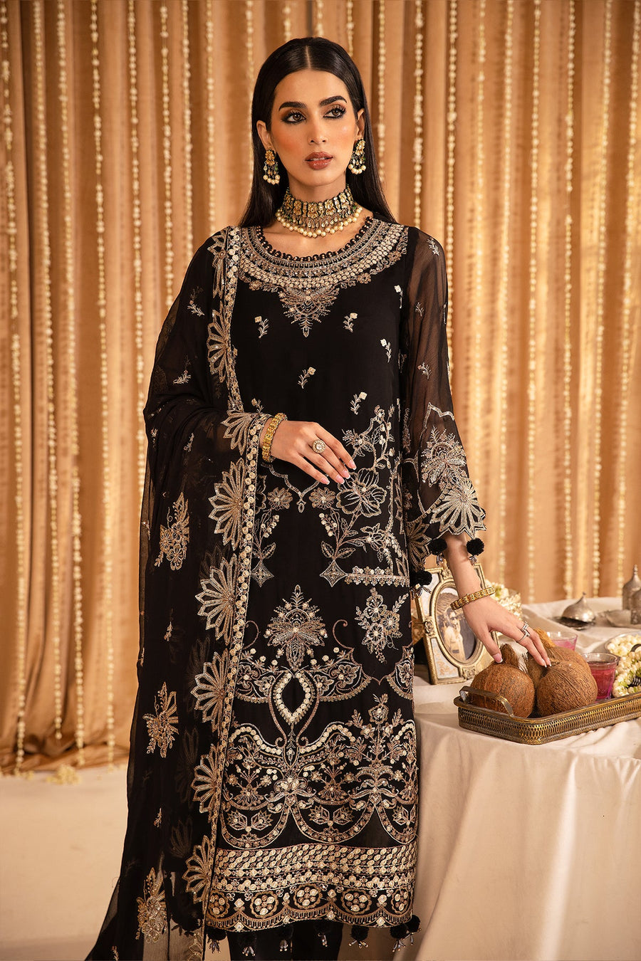 Alizeh Mehfil-e-Uroos Festive Chiffon Unstitched 3Pc Suit D-05 Yesra