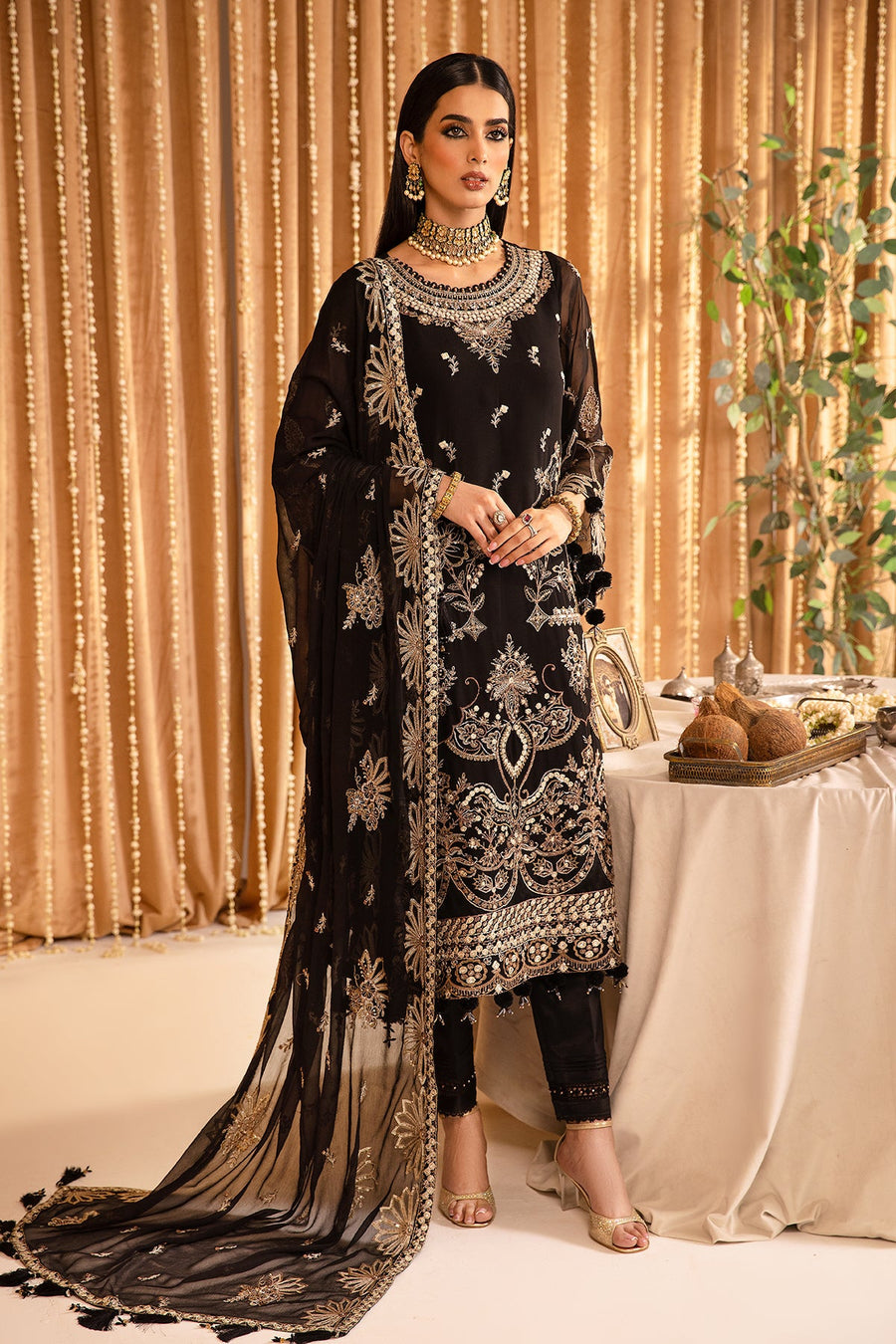 Alizeh Mehfil-e-Uroos Festive Chiffon Unstitched 3Pc Suit D-05 Yesra