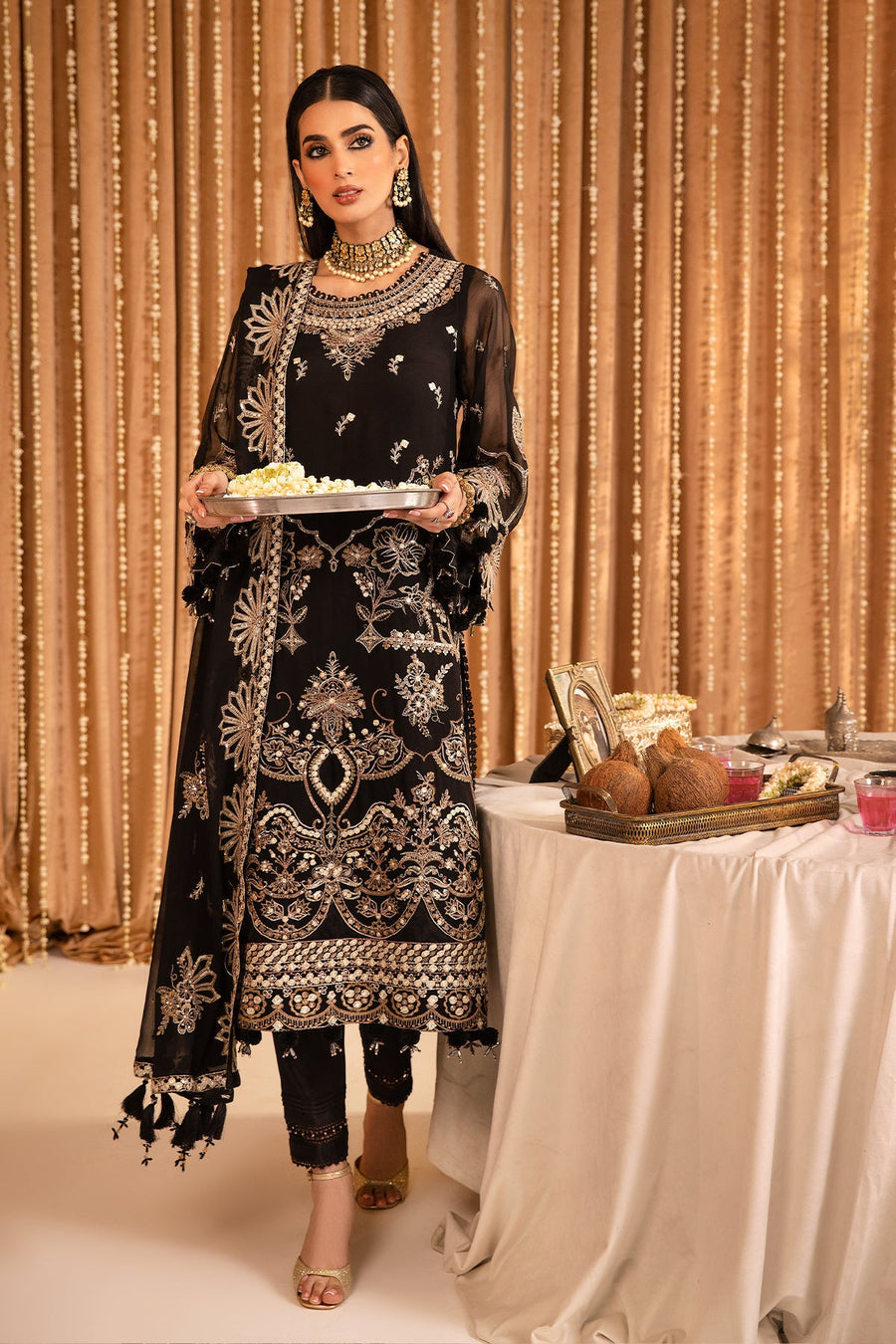 Alizeh Mehfil-e-Uroos Festive Chiffon Unstitched 3Pc Suit D-05 Yesra