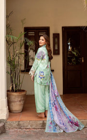 Asifa & Nabeel Yakin Unstitched Lawn 3Pc Suit YKL25-04 Floral Mist