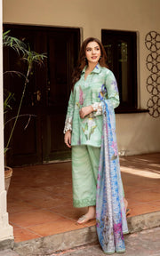 Asifa & Nabeel Yakin Unstitched Lawn 3Pc Suit YKL25-04 Floral Mist