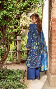 Asifa & Nabeel Yakin Unstitched Lawn 3Pc Suit YKL25-08 Moonlit Garden
