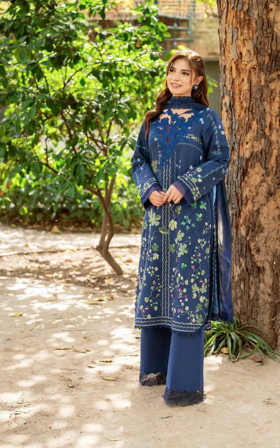 Asifa & Nabeel Yakin Unstitched Lawn 3Pc Suit YKL25-08 Moonlit Garden