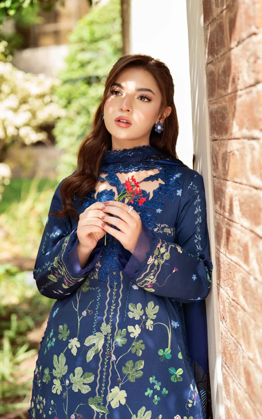 Asifa & Nabeel Yakin Unstitched Lawn 3Pc Suit YKL25-08 Moonlit Garden