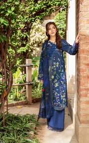 Asifa & Nabeel Yakin Unstitched Lawn 3Pc Suit YKL25-08 Moonlit Garden