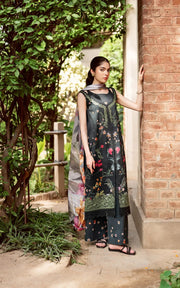 Asifa & Nabeel Yakin Unstitched Lawn 3Pc Suit YKL25-11 Elysian