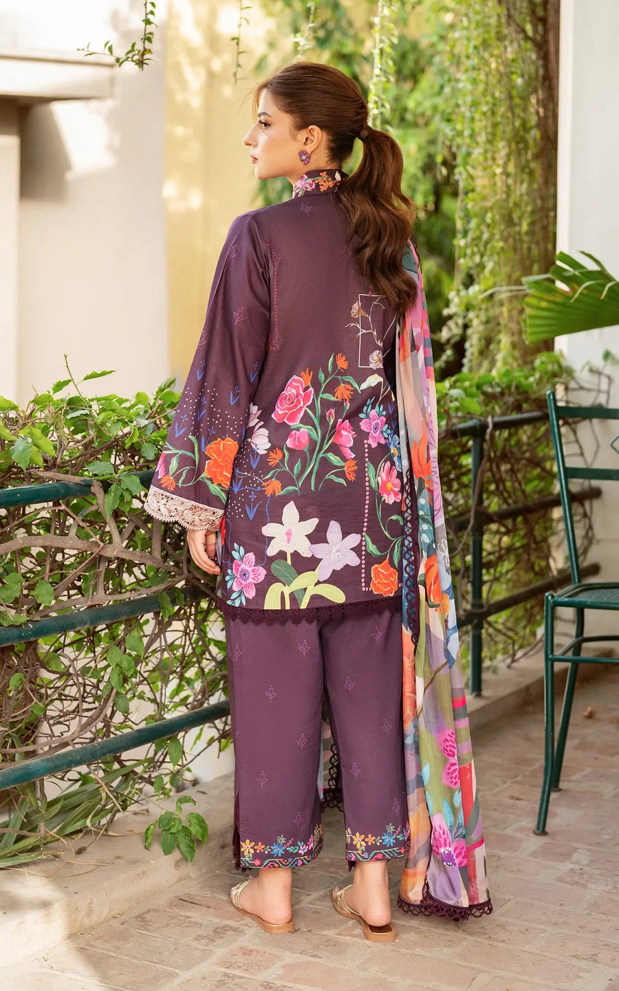 Asifa & Nabeel Yakin Unstitched Lawn 3Pc Suit YKL25-12 Whimsical Flora
