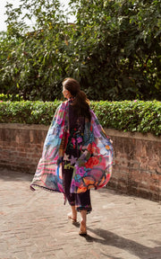 Asifa & Nabeel Yakin Unstitched Lawn 3Pc Suit YKL25-12 Whimsical Flora