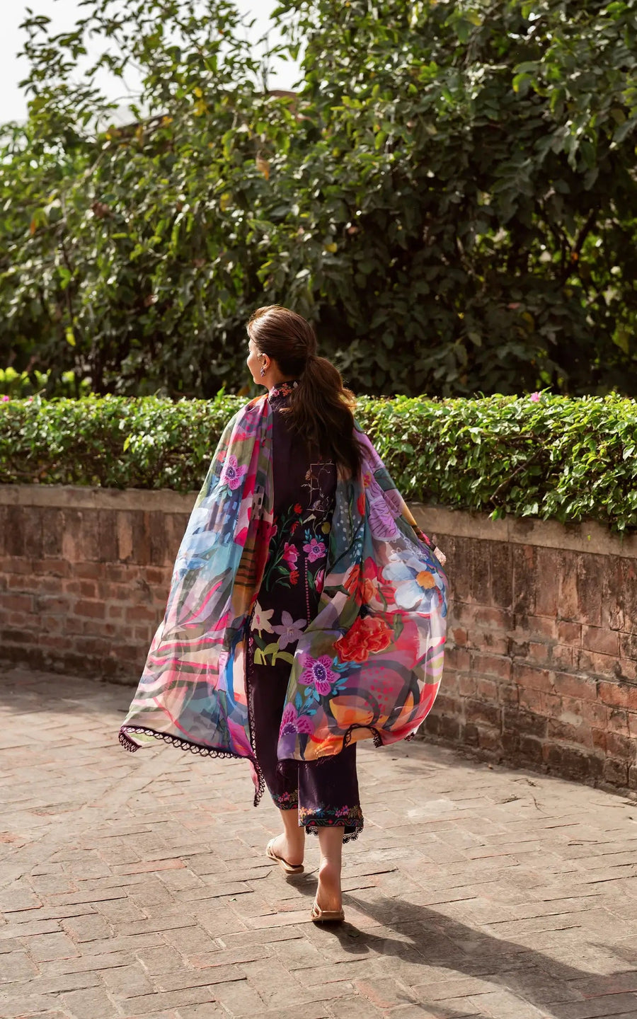 Asifa & Nabeel Yakin Unstitched Lawn 3Pc Suit YKL25-12 Whimsical Flora