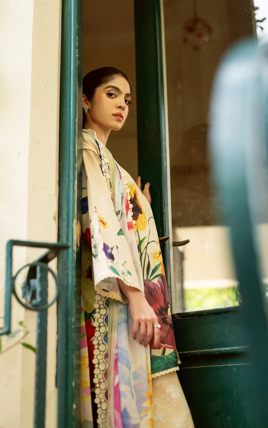 Asifa & Nabeel Yakin Unstitched Lawn 3Pc Suit YKL25-13 Bloomlight