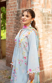 Asifa & Nabeel Yakin Unstitched Lawn 3Pc Suit YKL25-14 Whisper of Spring