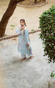 Asifa & Nabeel Yakin Unstitched Lawn 3Pc Suit YKL25-14 Whisper of Spring