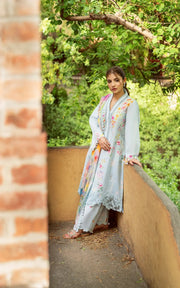 Asifa & Nabeel Yakin Unstitched Lawn 3Pc Suit YKL25-14 Whisper of Spring