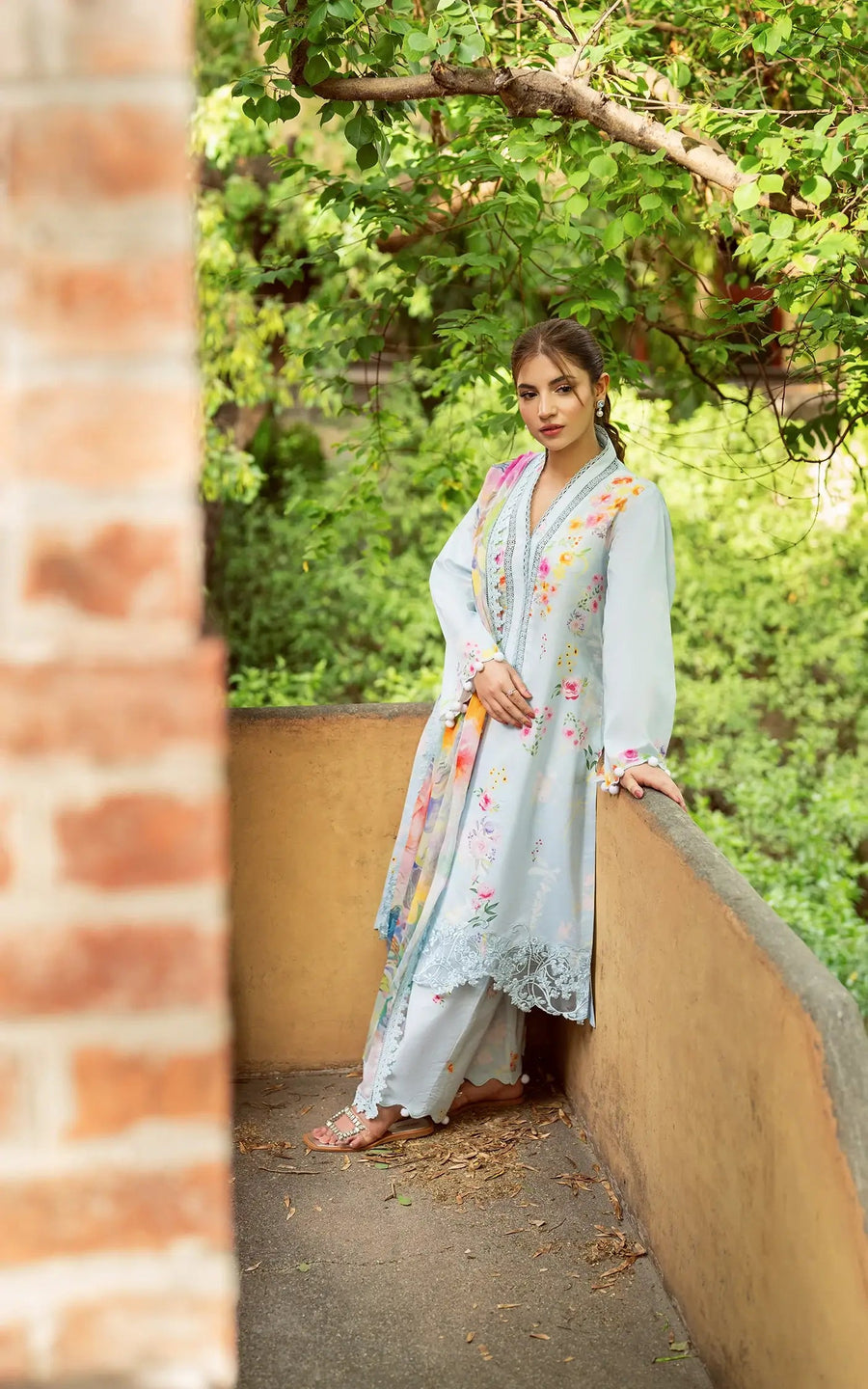 Asifa & Nabeel Yakin Unstitched Lawn 3Pc Suit YKL25-14 Whisper of Spring