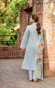 Asifa & Nabeel Yakin Unstitched Lawn 3Pc Suit YKL25-14 Whisper of Spring