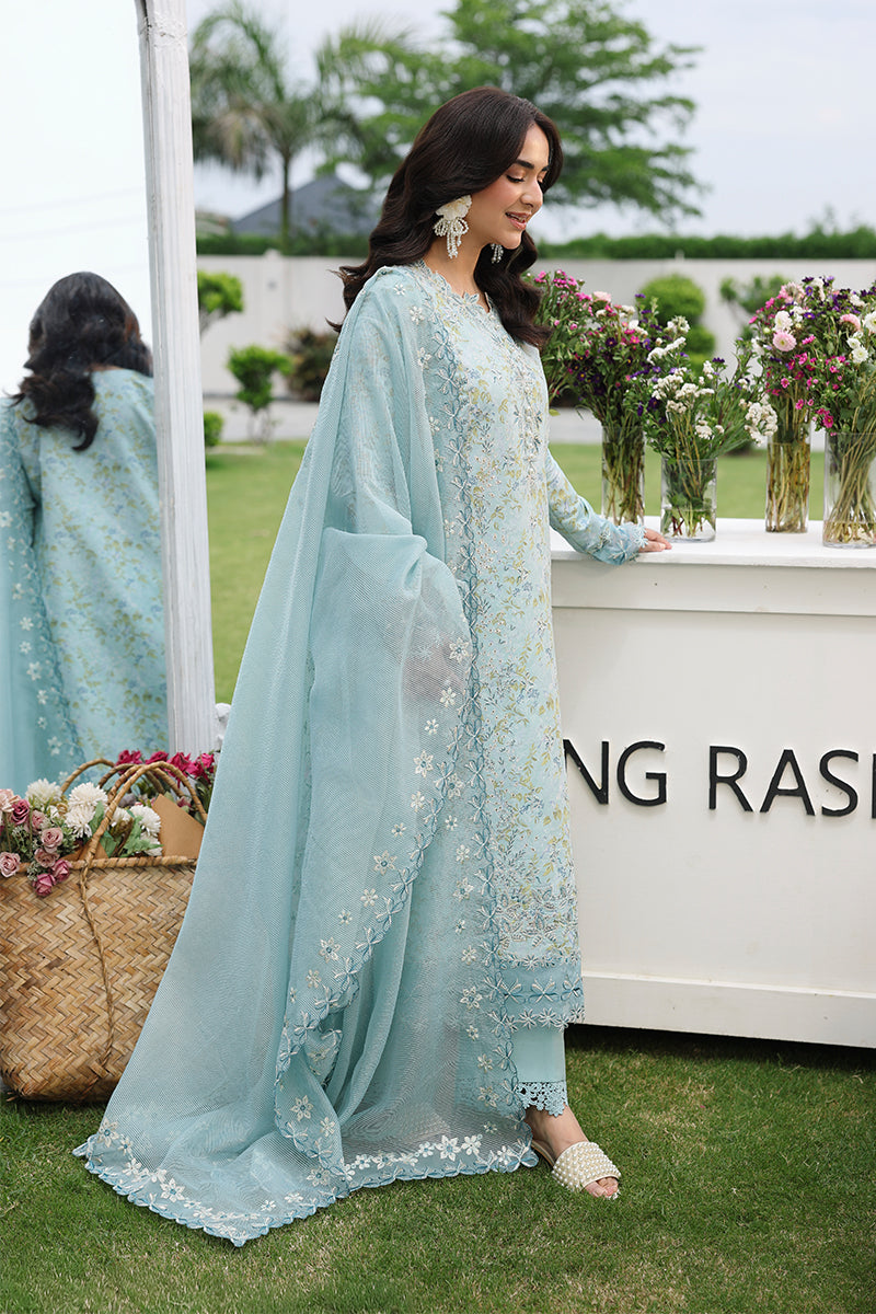 Rang Rasiya Florence Festive Embroidered Lawn Unstitched 3Pc Suit - YASNA