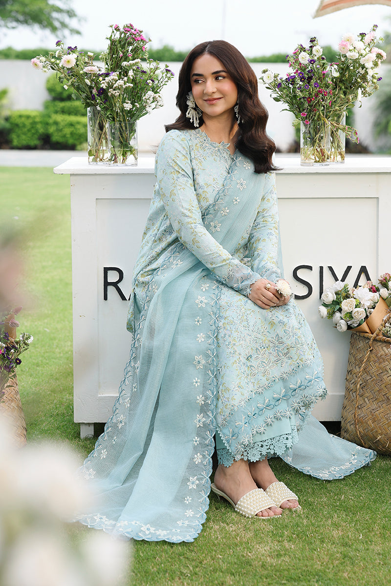 Rang Rasiya Florence Festive Embroidered Lawn Unstitched 3Pc Suit - YASNA