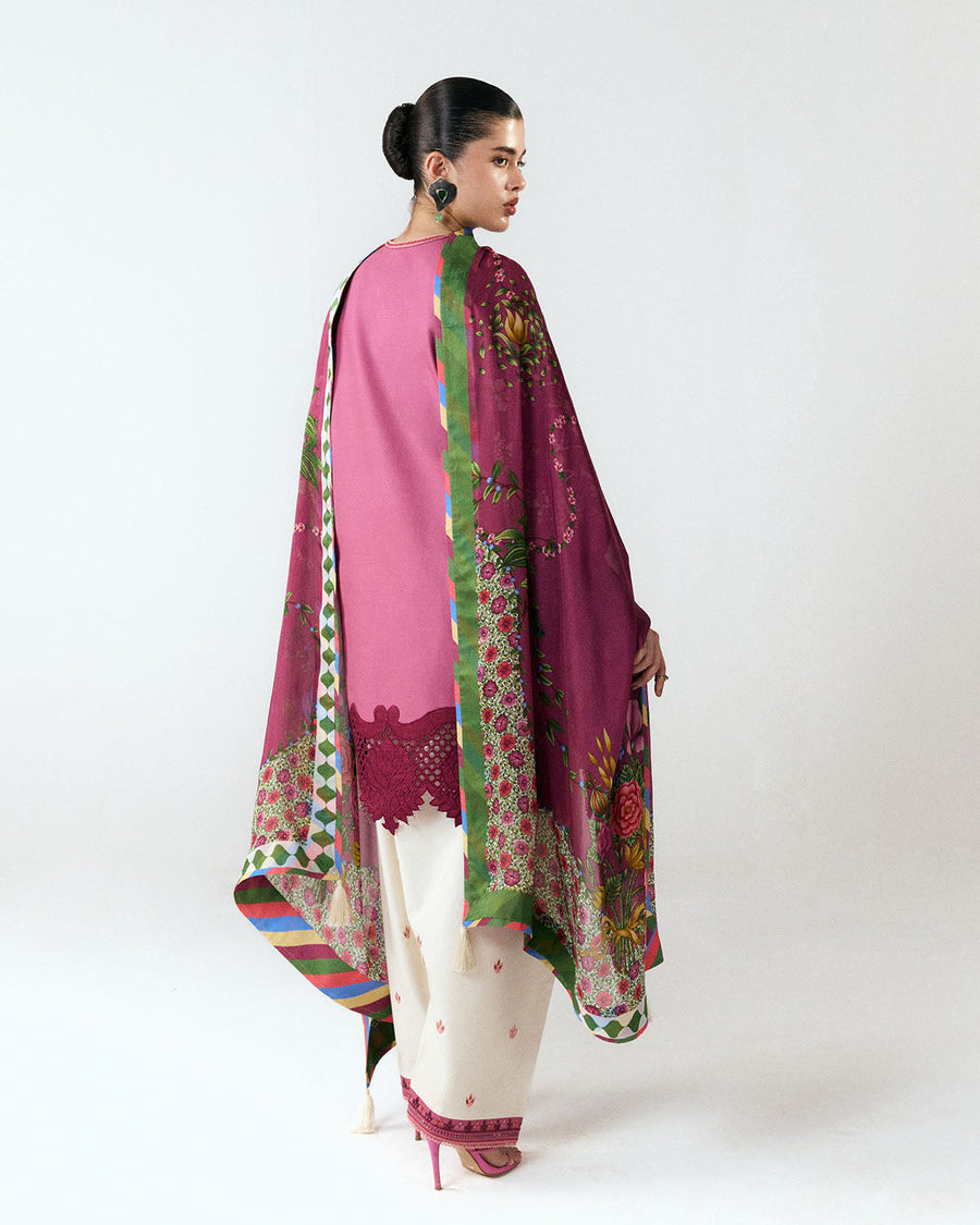 Jugnu Lahore Spring Summer Unstitched Embroidered Cotton 3Pc Suit - Yawi