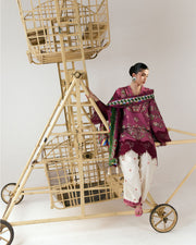 Jugnu Lahore Spring Summer Unstitched Embroidered Cotton 3Pc Suit - Yawi