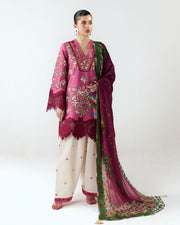 Jugnu Lahore Spring Summer Unstitched Embroidered Cotton 3Pc Suit - Yawi