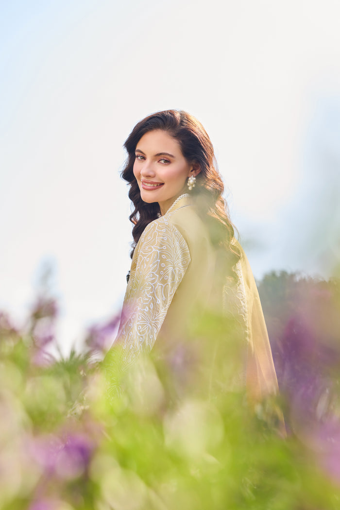 Farasha Summer Weaves Embroidered Lawn Unstitched 3Pc Suit - Yellow Daffodil