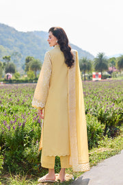 Farasha Summer Weaves Embroidered Lawn Unstitched 3Pc Suit - Yellow Daffodil