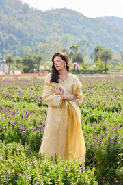 Farasha Summer Weaves Embroidered Lawn Unstitched 3Pc Suit - Yellow Daffodil