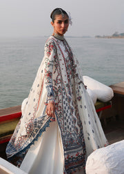 Hussain Rehar Kalabagh Unstitched Embroidered Lawn 3Pc Suit - Yuki