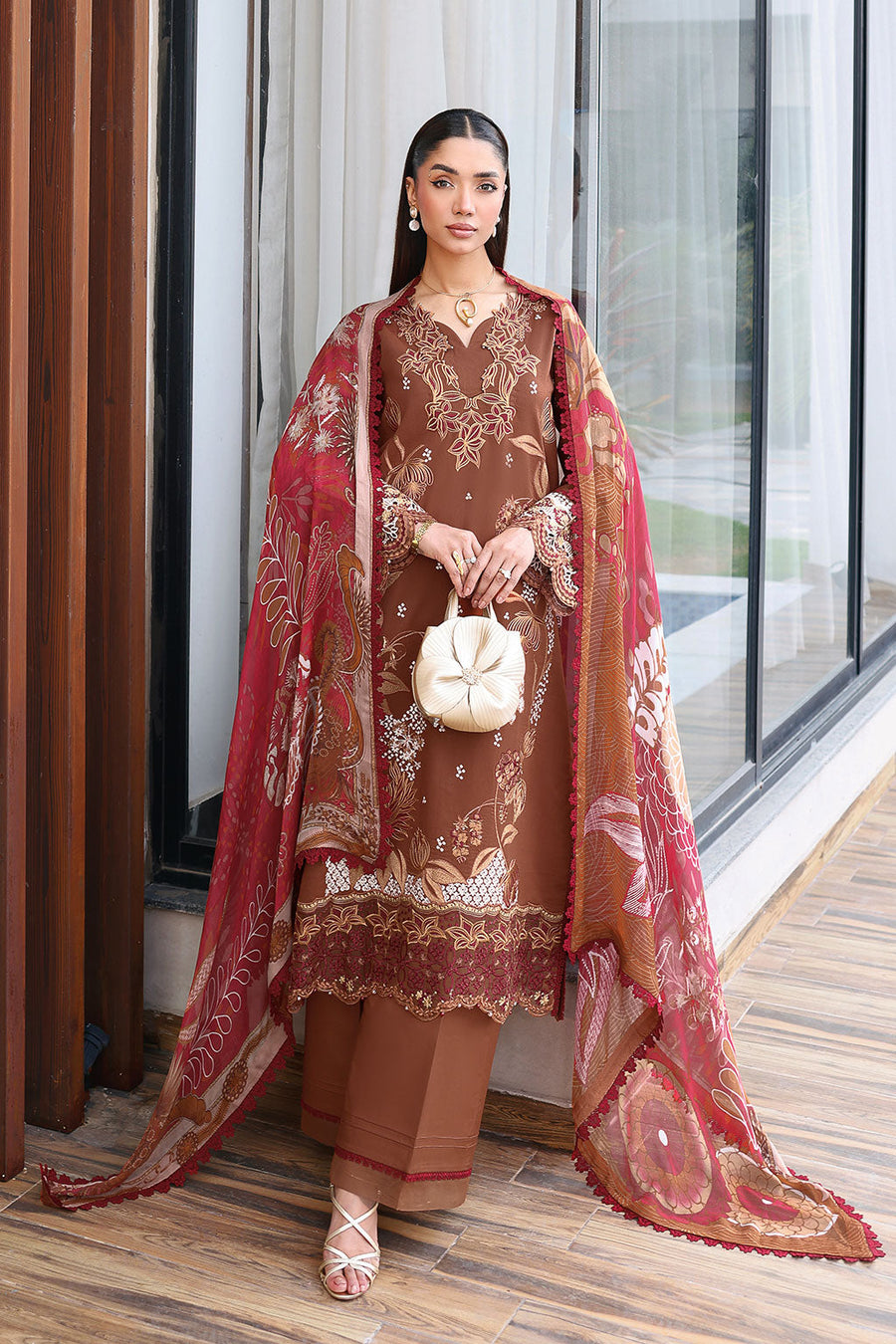 Ramsha Andaaz Vol-14 Embroidered Luxury Lawn Unstitched 3Pc Suit Z-1401