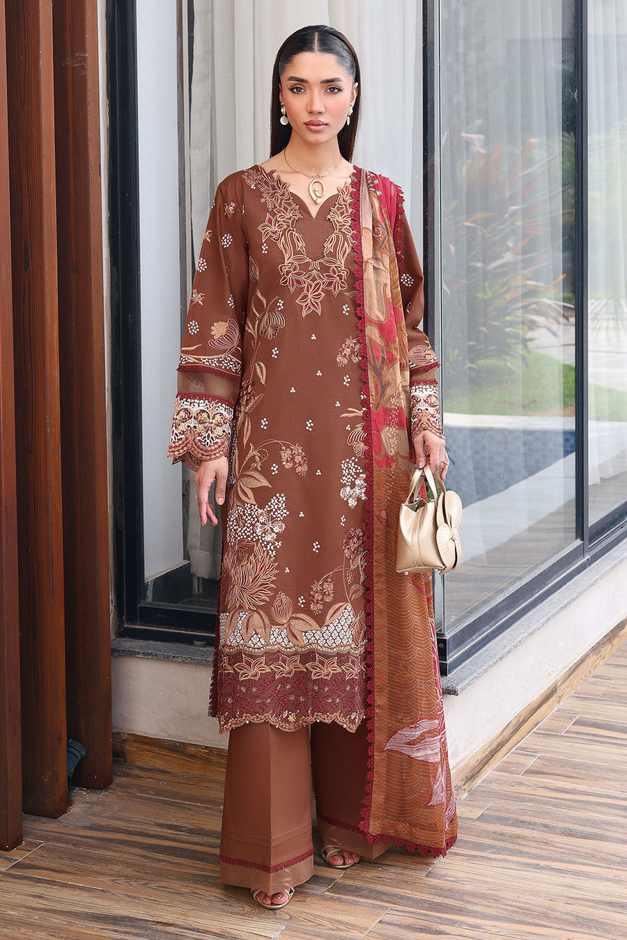 Ramsha Andaaz Vol-14 Embroidered Luxury Lawn Unstitched 3Pc Suit Z-1401
