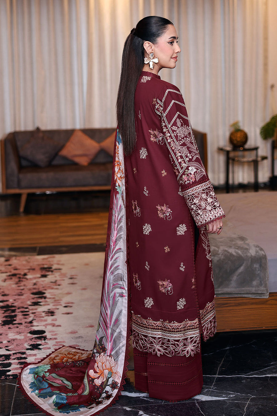Ramsha Andaaz Vol-14 Embroidered Luxury Lawn Unstitched 3Pc Suit Z-1406