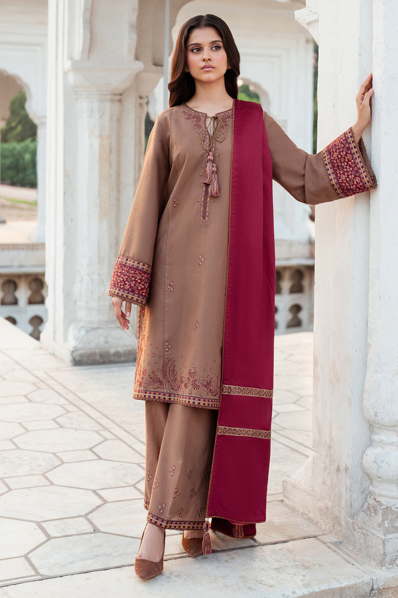 Delia by Jazmin Embroidered Khaddar Unstitched 3Pc Suit DW'24 D8