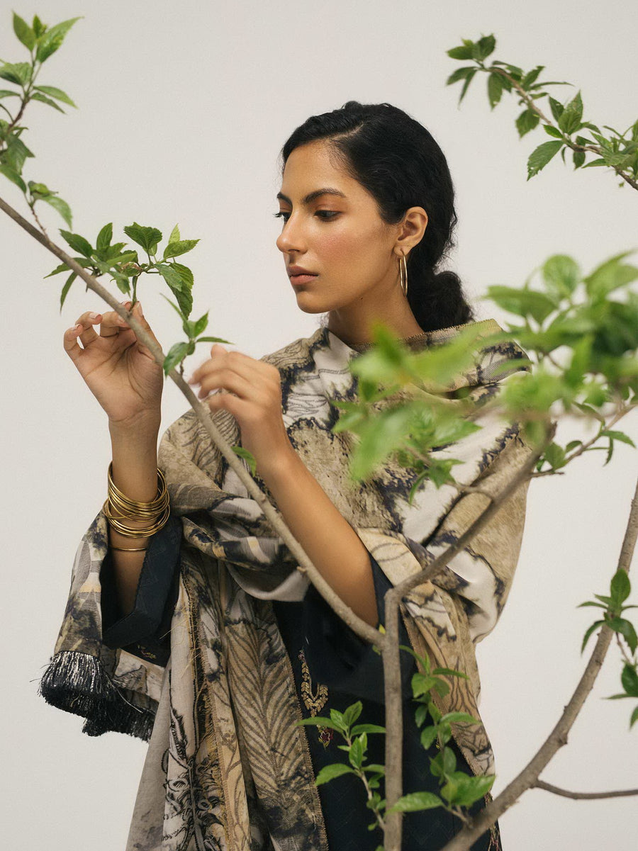 Coco by Zara Shahjahan Embroidered Lawn Unstitched 3 Piece Suit D-01B