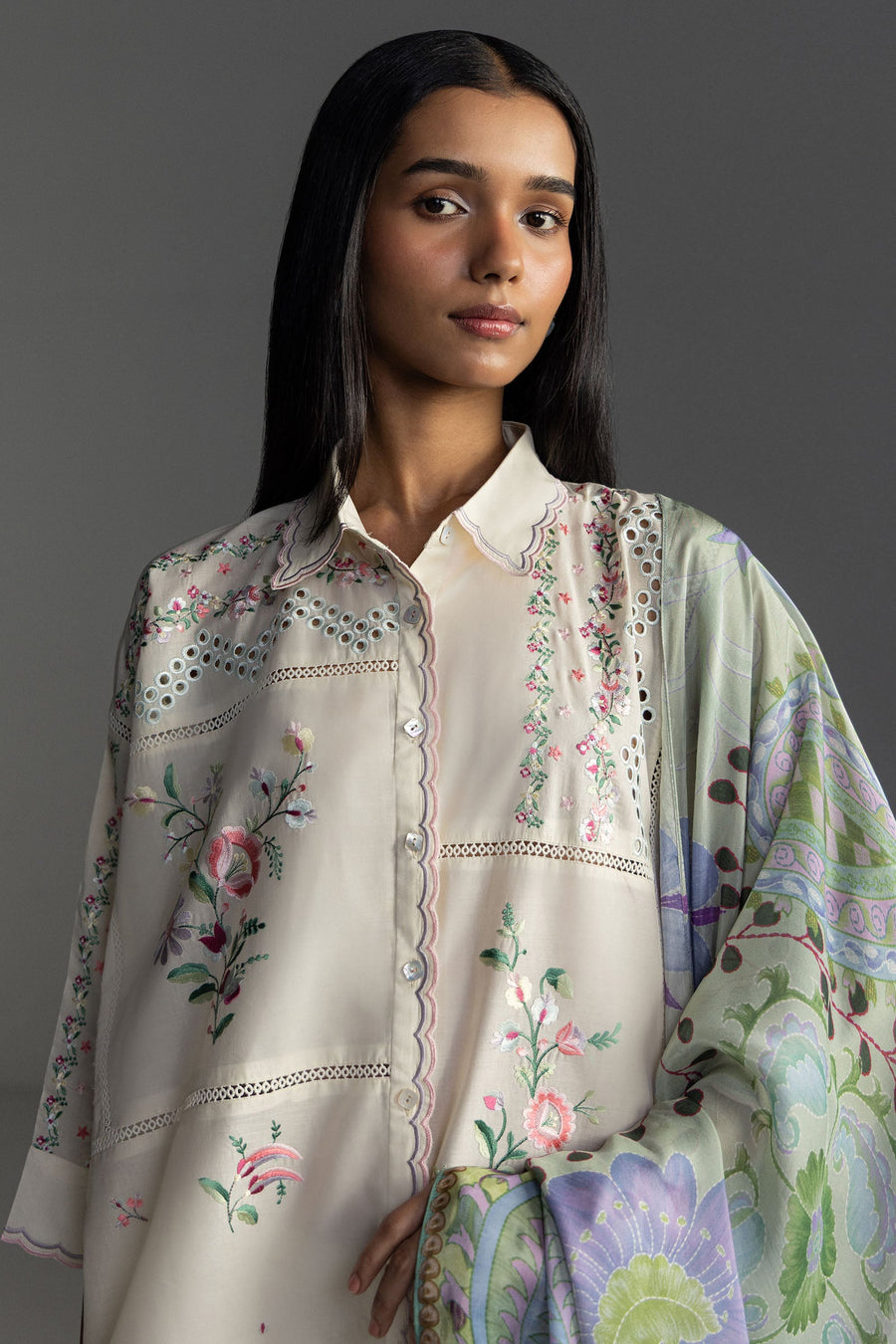 Coco by Zara Shahjahan Embroidered Lawn Unstitched 3Pc Suit D-05A SEREN