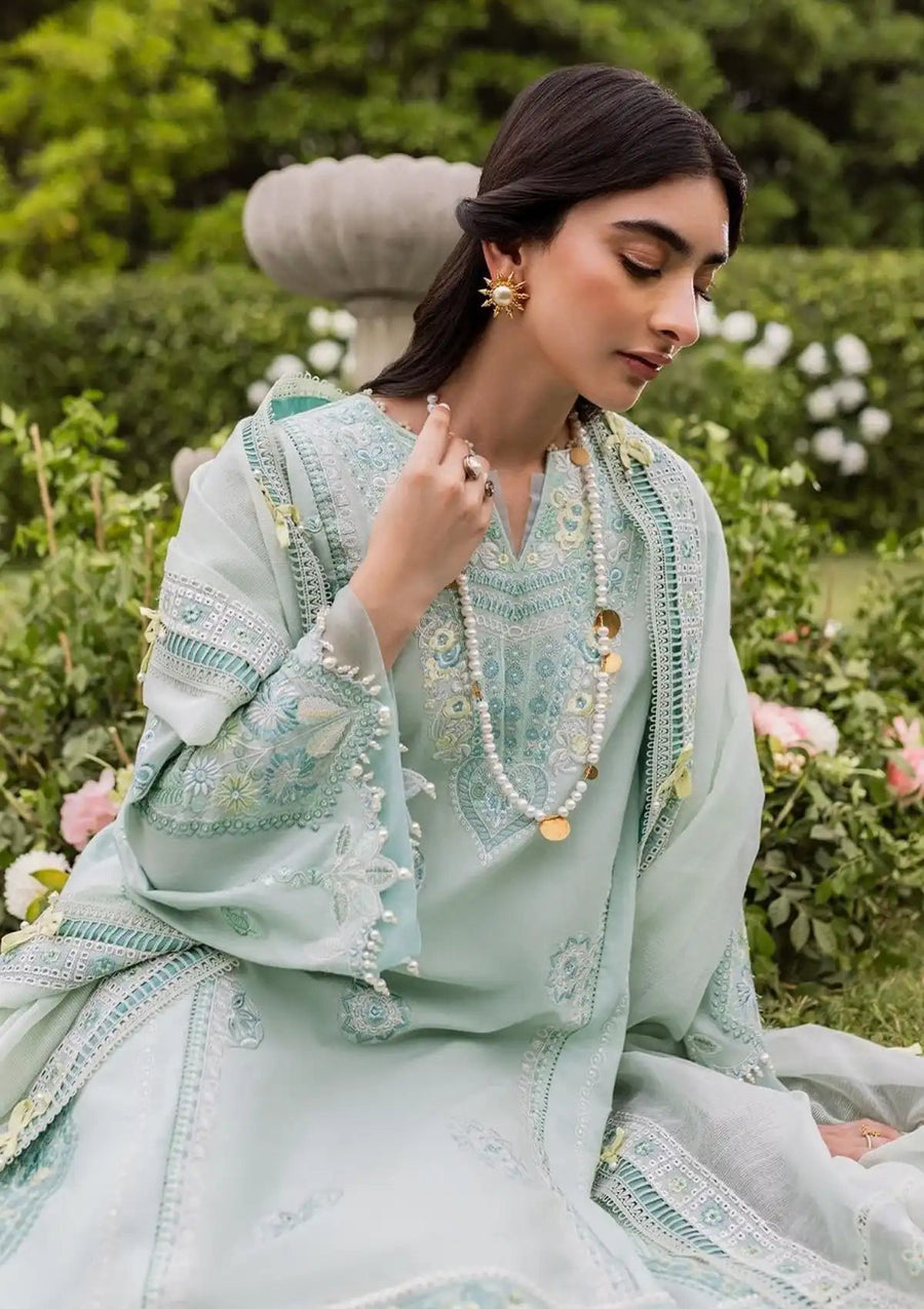 Siraa by Sadaf Fawad Khan Embroidered Lawn Unstitched 3Pc Suit - ZAPHIRA (B)