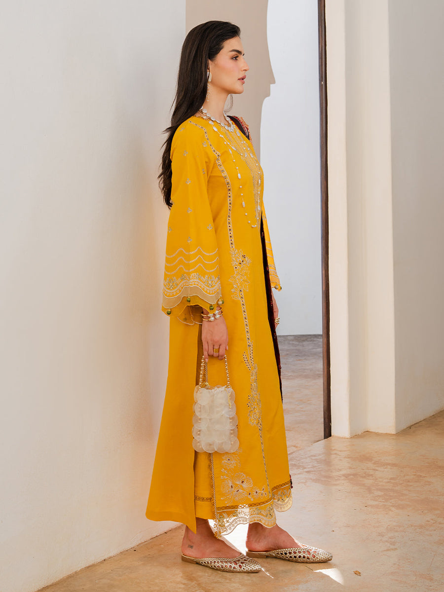 Dareen by IZEL Embroidered Luxury Lawn Unstitched 3Pc Suit - Zareen